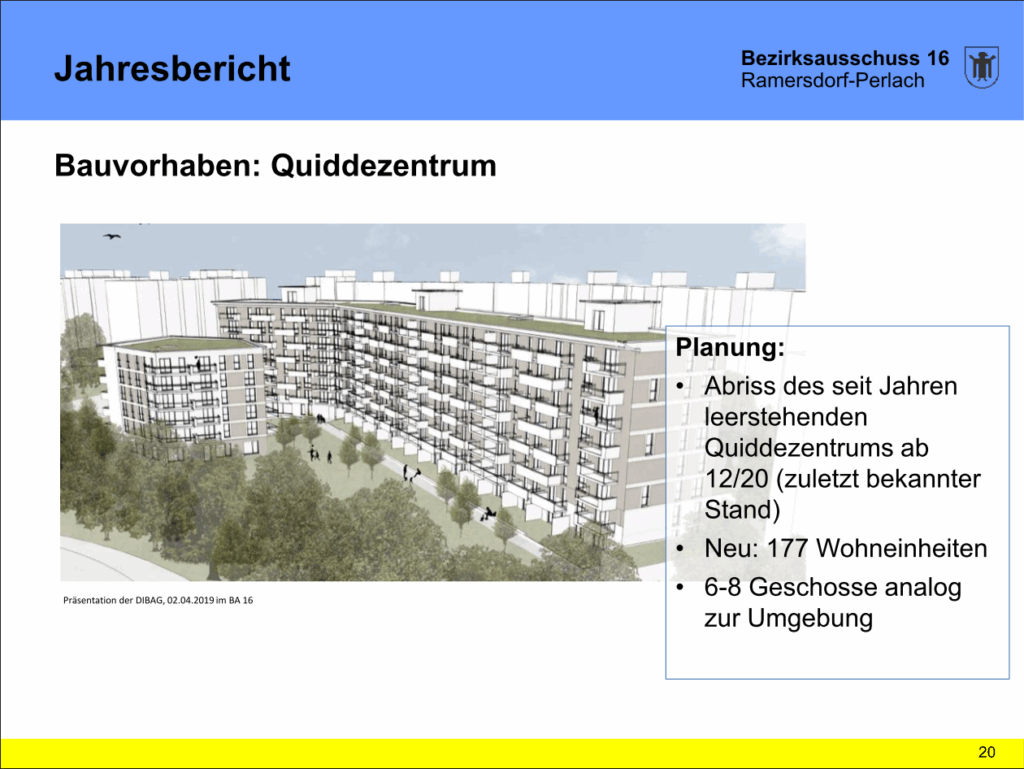 Pläne Quidde-Zentrum