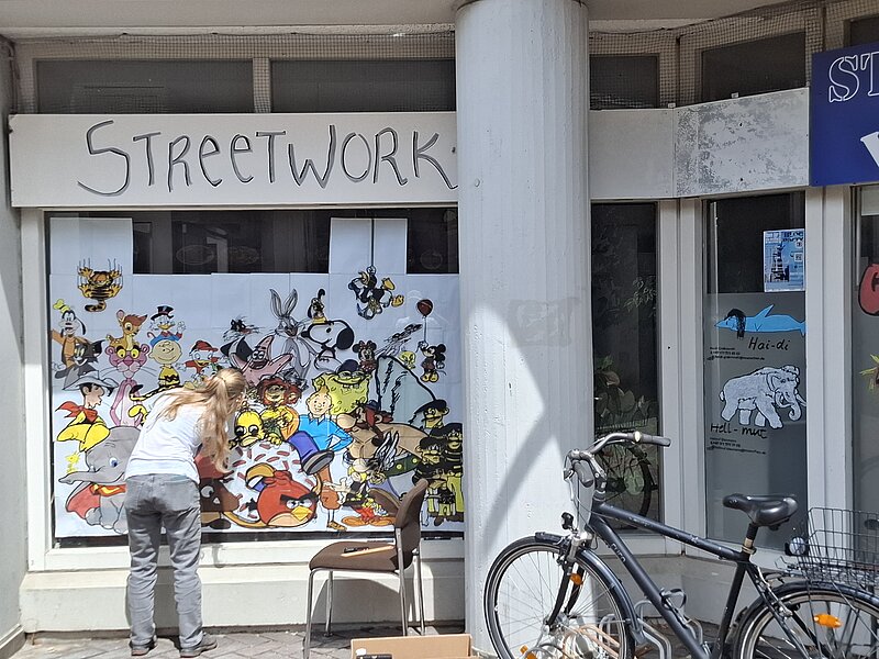 Schaufenstermalerei Marx-Zentrum